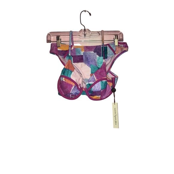NWT Nanette Lepore colorful geometric two piece bikini set size 6 - Picture 1 of 7